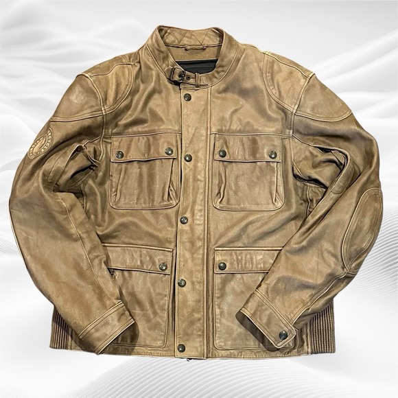 Indian Motorcycle Leather Jacket‎ Brown Classic Size XL With Armor No Liner - Picture 1 of 12